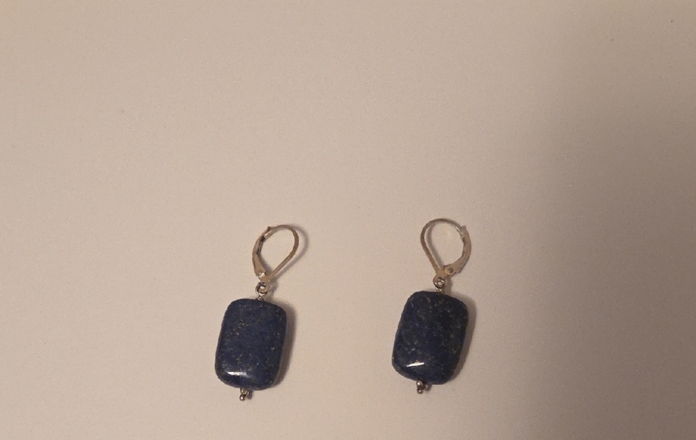Blue Stone Drop Earrings